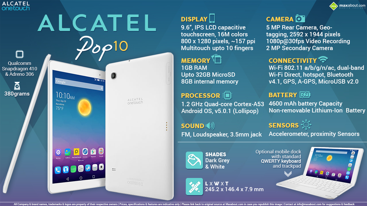 alcatel Pop 10 Resim 2