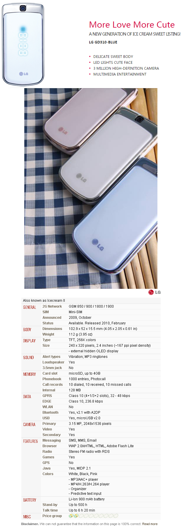 LG GD310 Resim 2