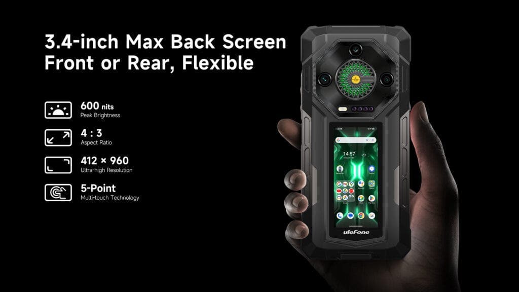 Ulefone Armor 33 Pro Çift Ekran Özelliği ve 3.4 İnç Arka Ekran Detayları 2