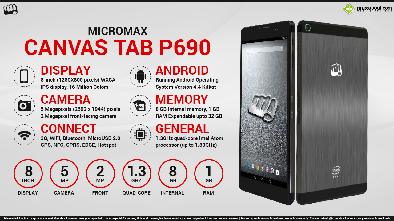 Micromax Canvas Tab P690 Resim 2
