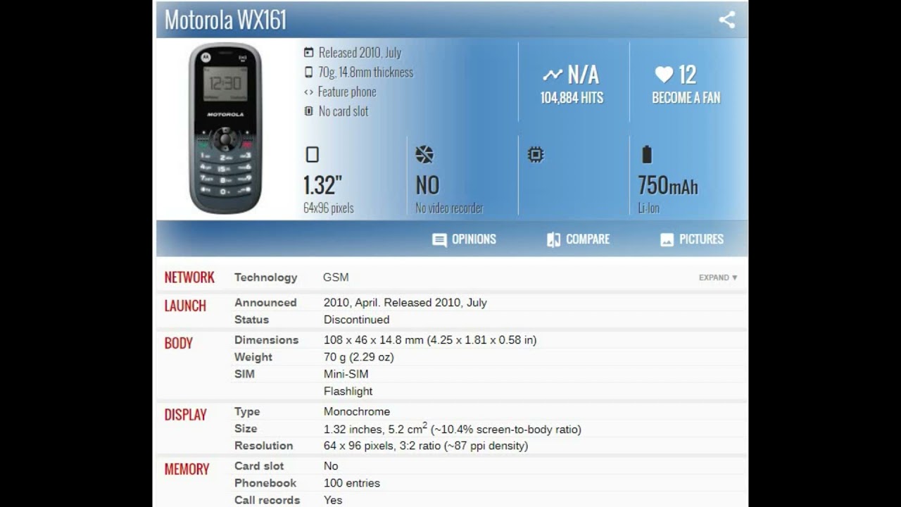Motorola WX161