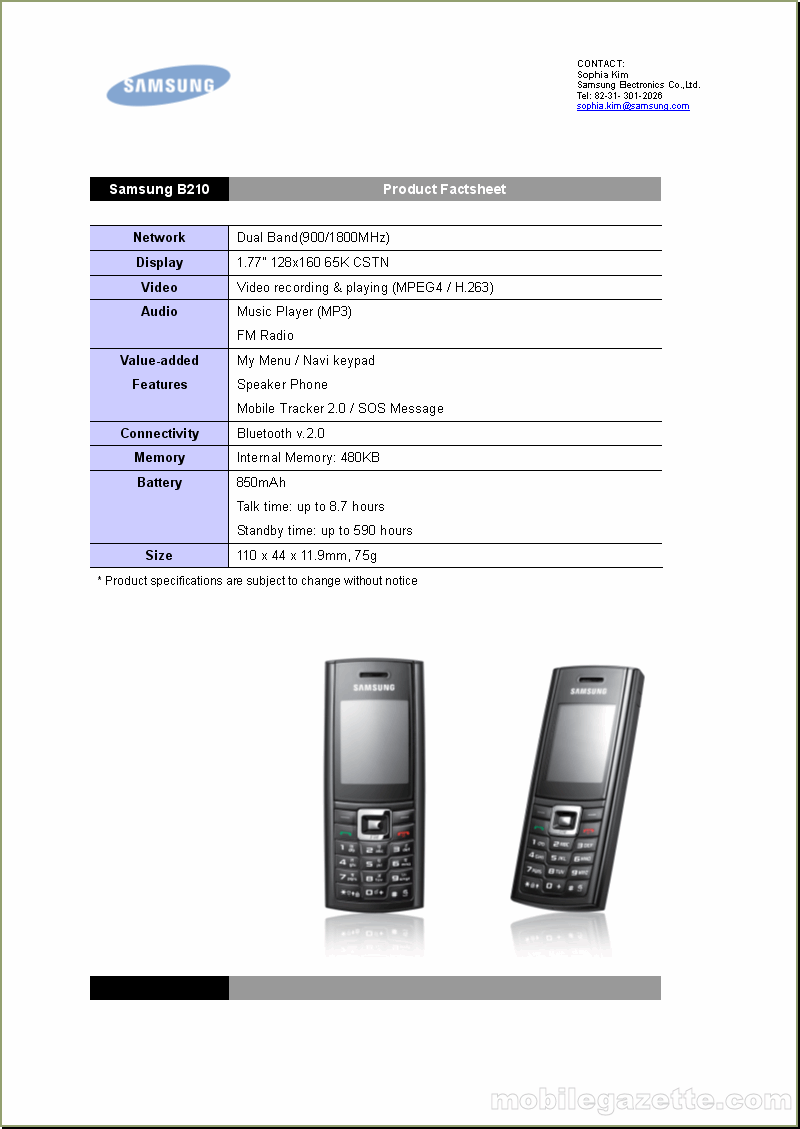 Samsung B210 Resim 2
