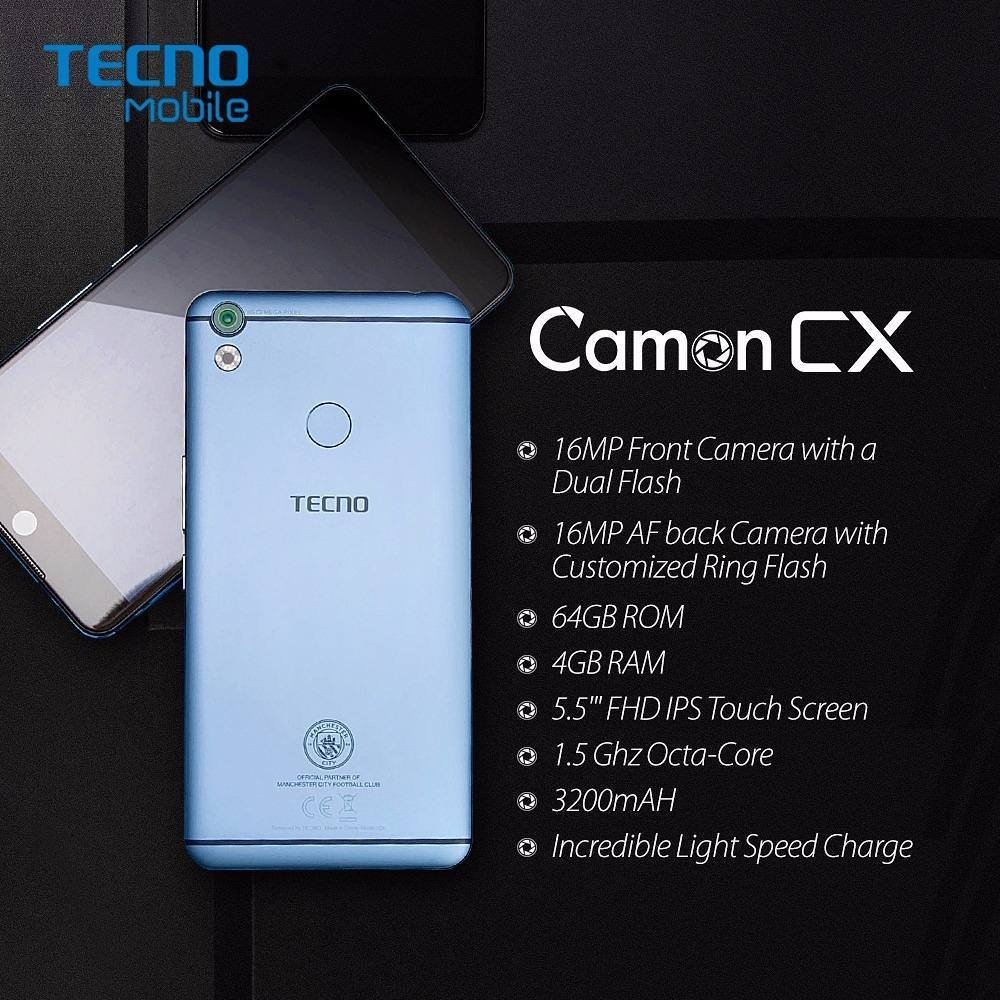 Tecno Camon CX Manchester City LE Resim 5