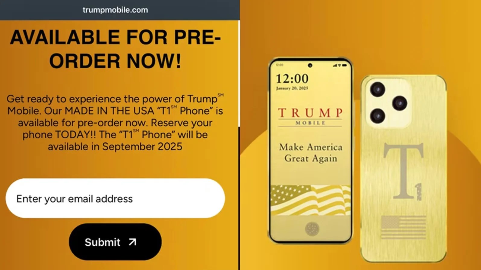Trump Mobile T1SM Phone